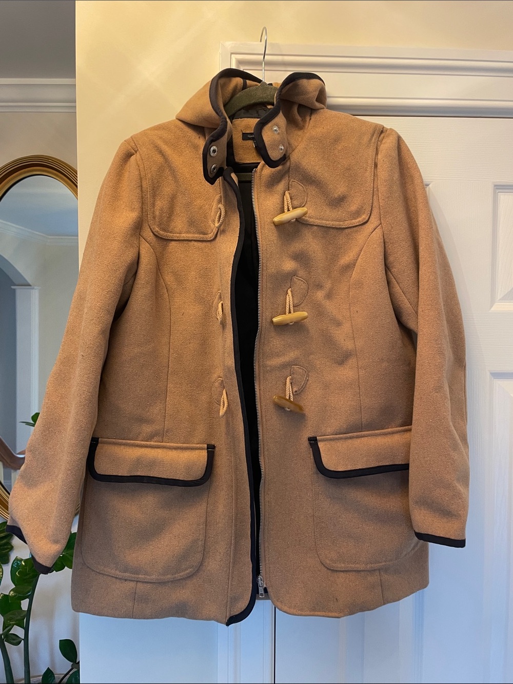 Tommy Hilfiger Camel Toggle Hooded Pea Coat
